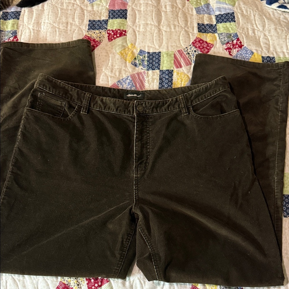 Eddie Bauer Women’s Size 18 Corduroy Pants Wide Leg High Waisted